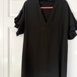 Zara Black Dress with Orange Accents
